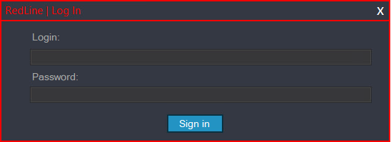 Figure 2. RedLine panel login prompt