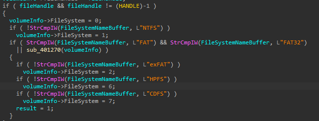 Determining the disk's file system type