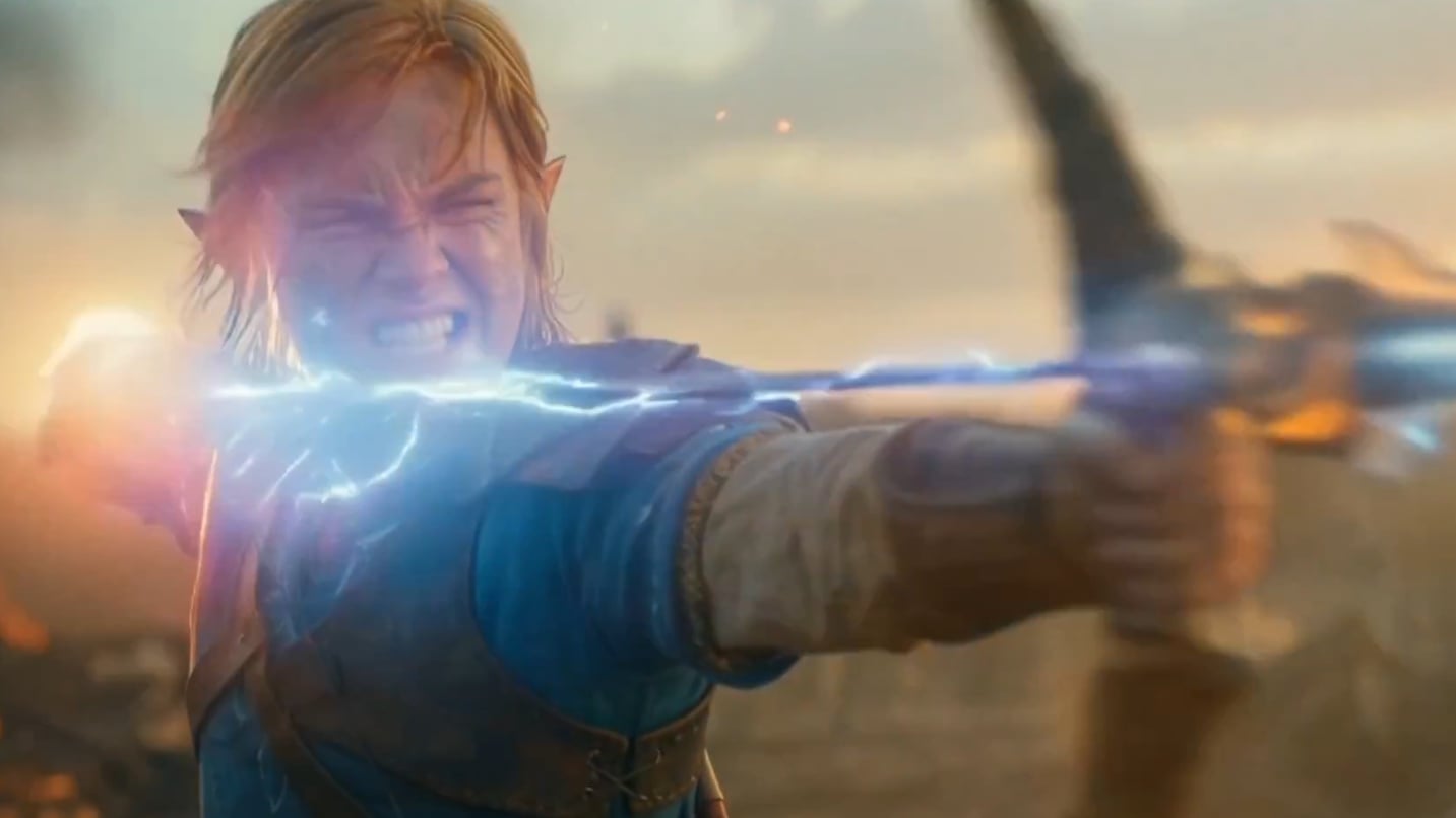 Link's hand exploding.