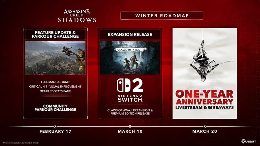Assassin's Creed Shadows - Winter 2026 Roadmap