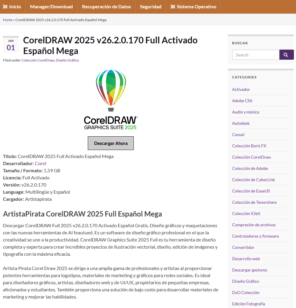 Distribution of RenEngine under the guise of the CorelDRAW pirated version
